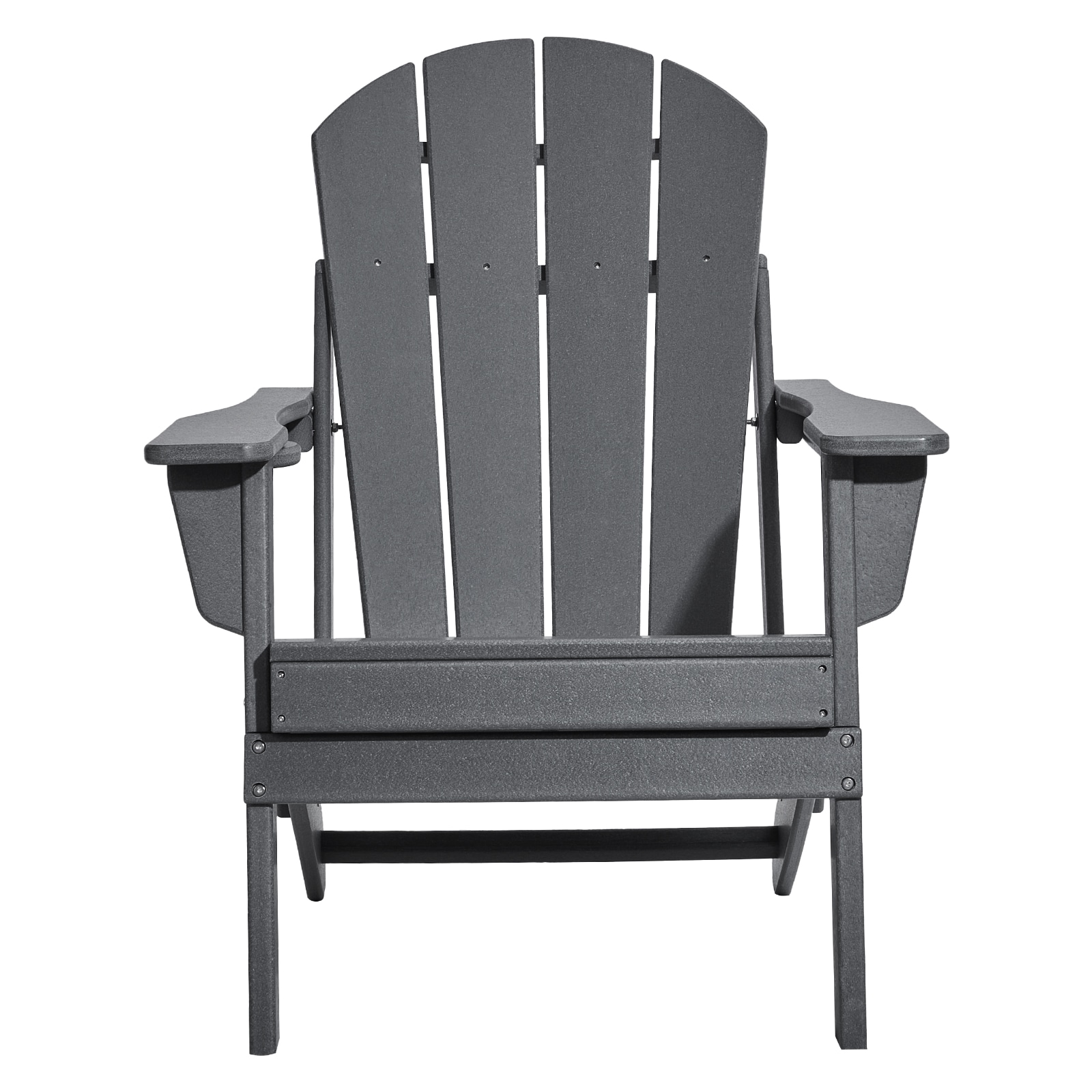 Set Of 2 Gray Adirondack Chairs All-weather Plastic Folding Seat_voghion.com